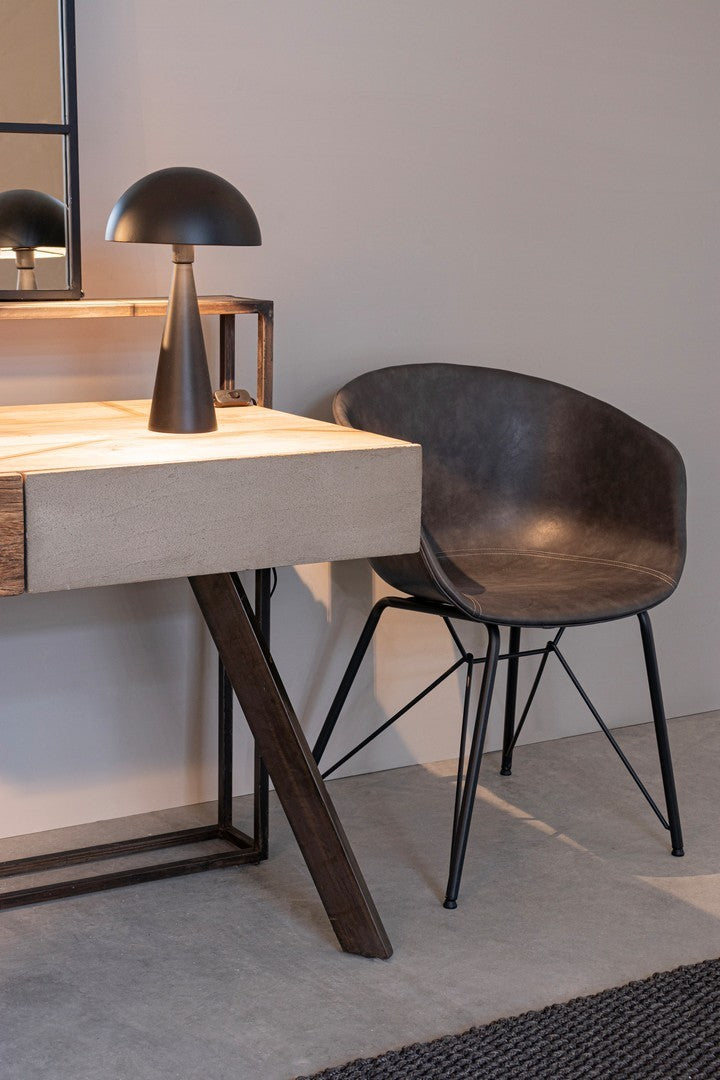 Warhol Vintage-Stuhl aus anthrazitfarbenem Öko-Leder