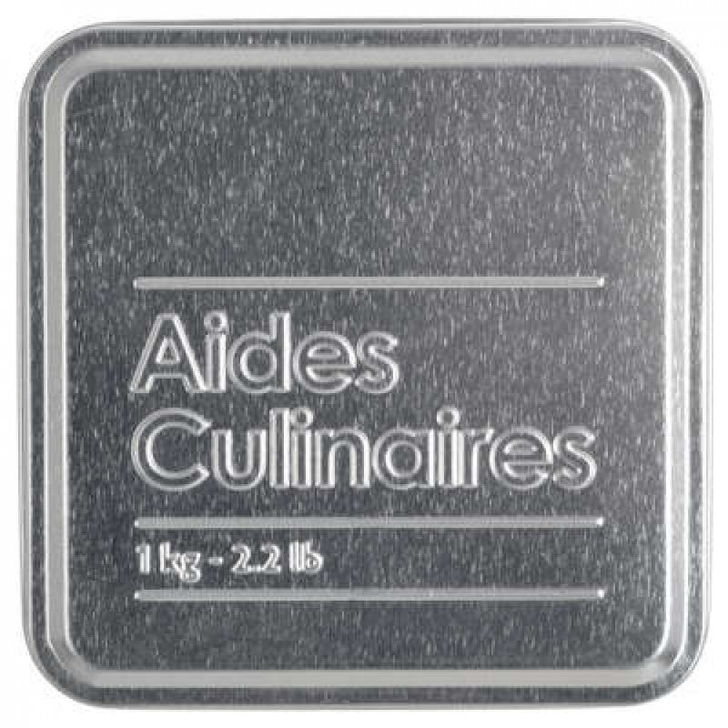 Schwarzer Küchenbehälter aus Eisen für Brühwürfel 1 kg 8,8 x 8,8 x H7 cm