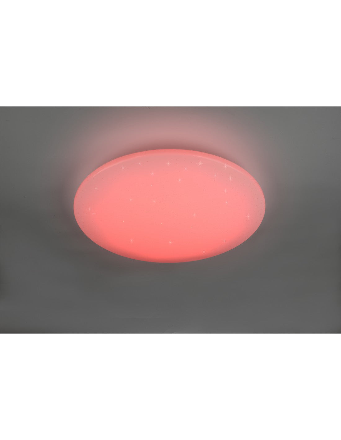 Moderne runde Deckenleuchte Fara, RGB-LED, dimmbar, Weiß, Ø60 cm, Trio-Beleuchtung
