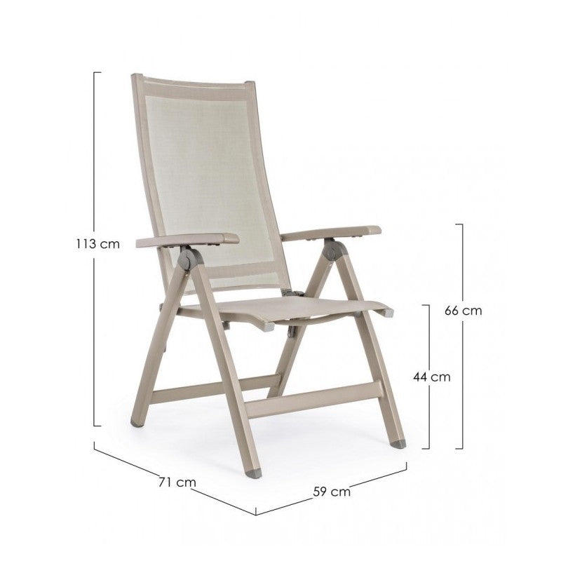 Polytrona, unwiederaufklink, Tortora VICTOR 59x71x h113 cm