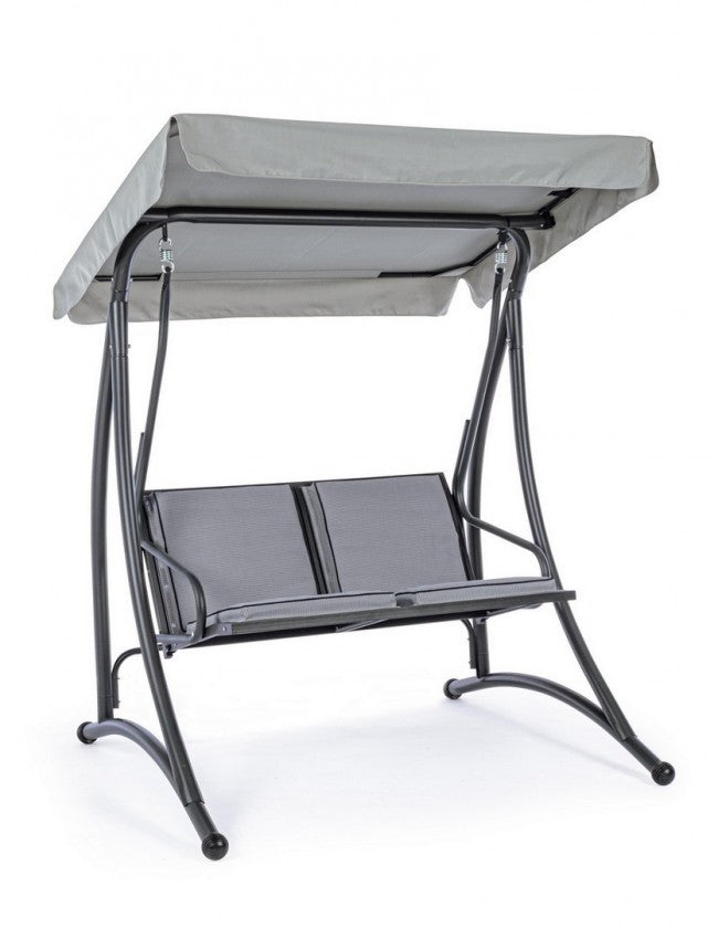 Zweisitzer-Stahlschaukel Anthrazitgrau 145x120x h185 cm