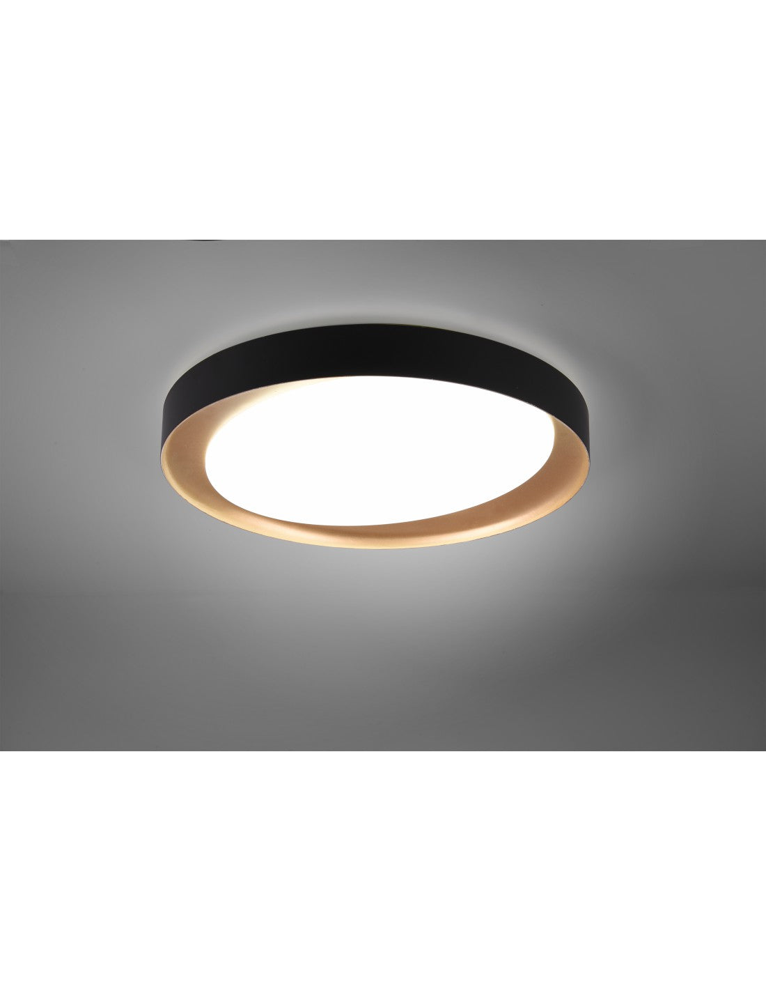 Dimmbare LED-Deckenleuchte Zeta Ø48 cm, Trio-Beleuchtung in Schwarz und Gold