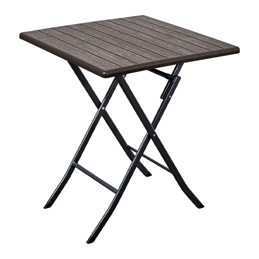 Klappbarer Couchtisch aus Metall in Holzoptik, 62 x 62 x 73 cm