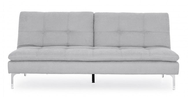 Hellgraues 3-Sitzer-Schlafsofa Leon aus Stoff, L190 cm