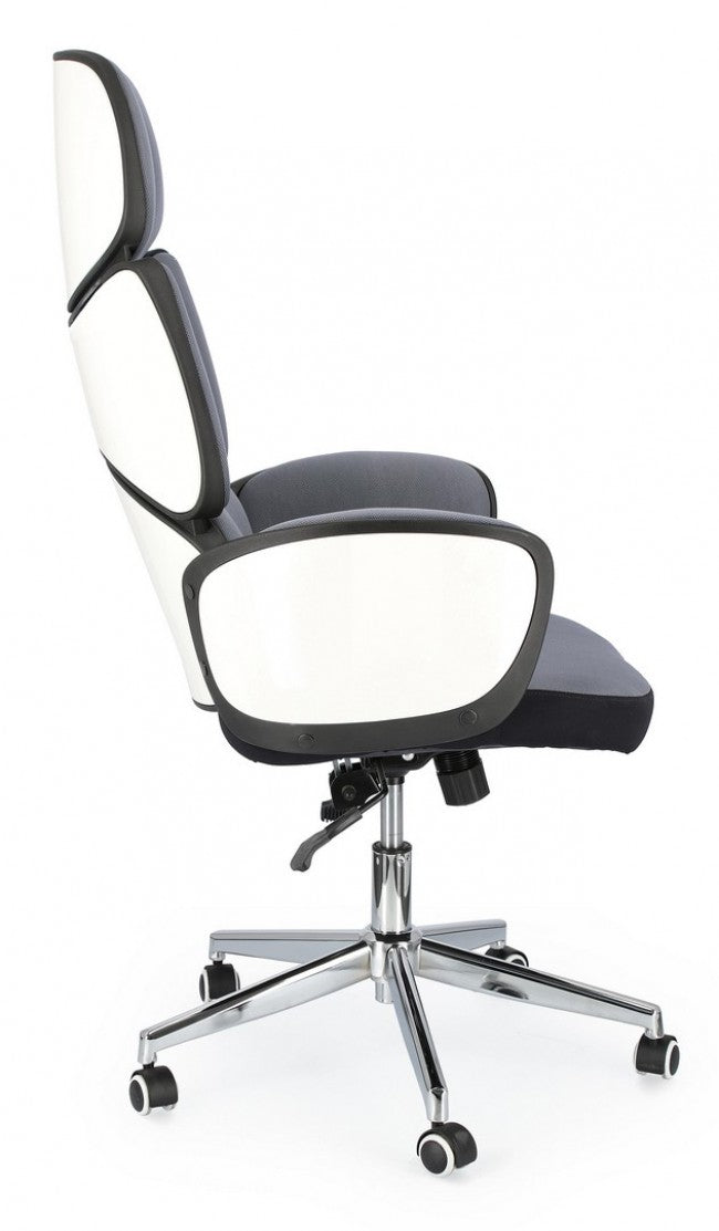 Bürosessel mit Armlehnen aus dunkelgrauem Stoff ARMSTRONG 64x69 x H118,5-128 cm