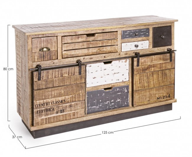 Tudor Sideboard 2 Türen 7 Schubladen 125x37x80h cm