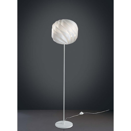Sockel und Stiel der Stehlampe aus GLOBE-Weißmetall, Durchmesser 40 x H170 cm