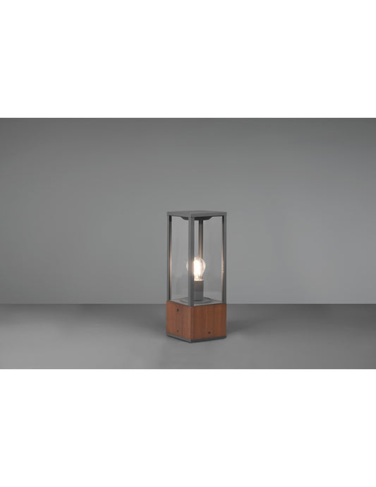Garonne Außenpoller IP44 1xE27 Holz H40 cm Trio Beleuchtung