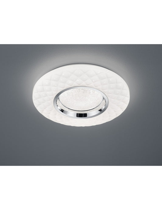 Moderne LED-Deckenleuchte Dimmer Magnolia White Rhombus Dekorationen Ø39 cm Trio Lighting