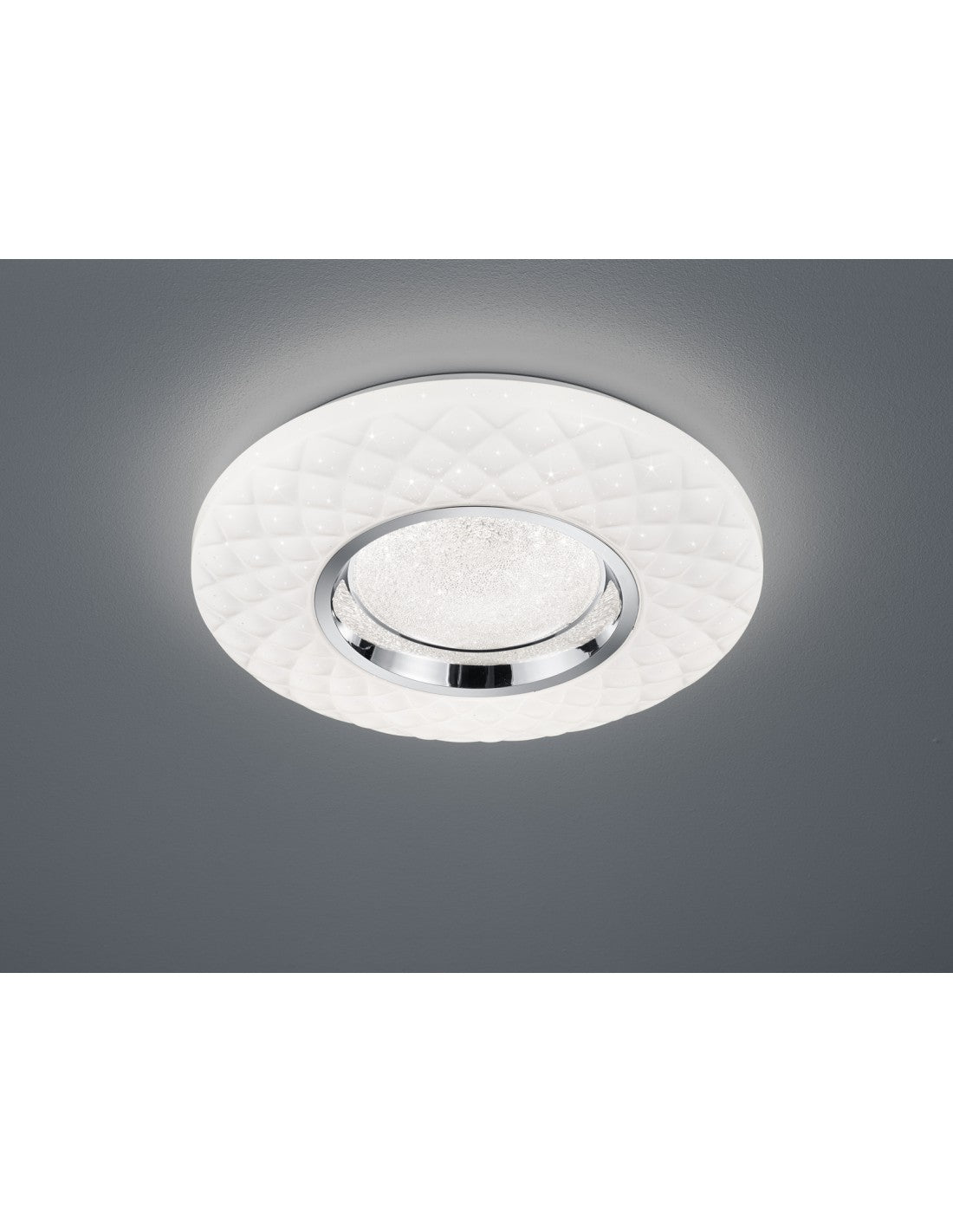 Moderne LED-Deckenleuchte Dimmer Magnolia White Rhombus Dekorationen Ø39 cm Trio Lighting