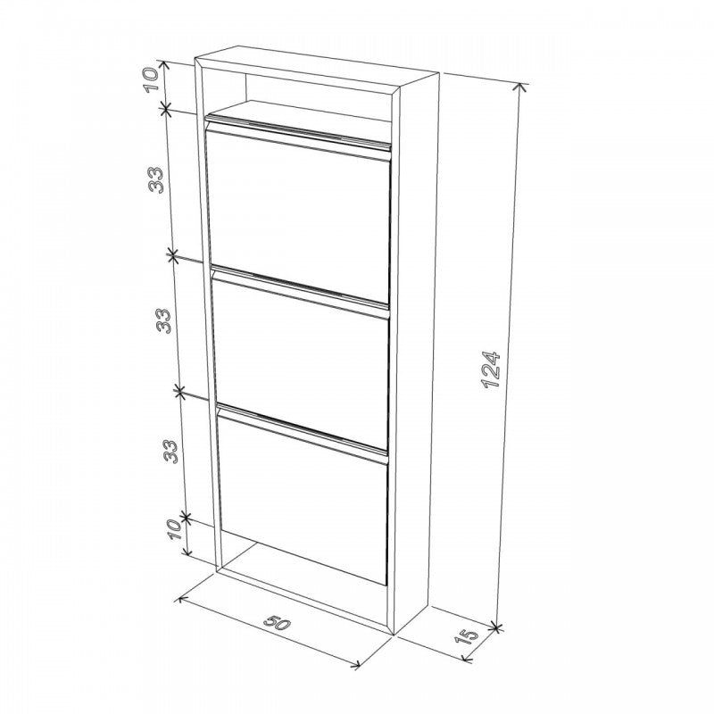 Scarpiera slim Bambu weiß cm × 50x15x124 h