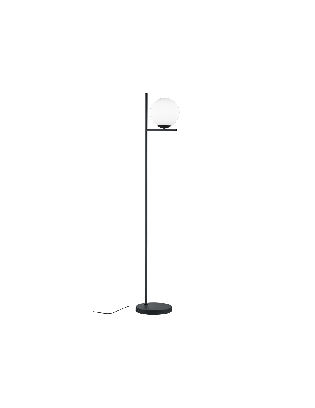 Moderne schwarze Stehlampe mit Glaskugel H150 cm Pure Trio Lighting