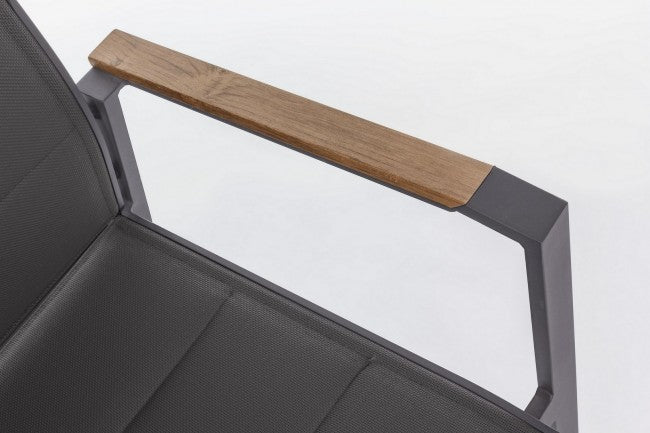 Kubik Outdoor-Stuhl aus anthrazitfarbenem Aluminium