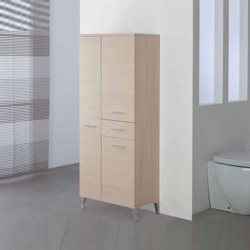Schrank Portasciugamane Larice drei und eine Schublade 60x35x 148,5 cm