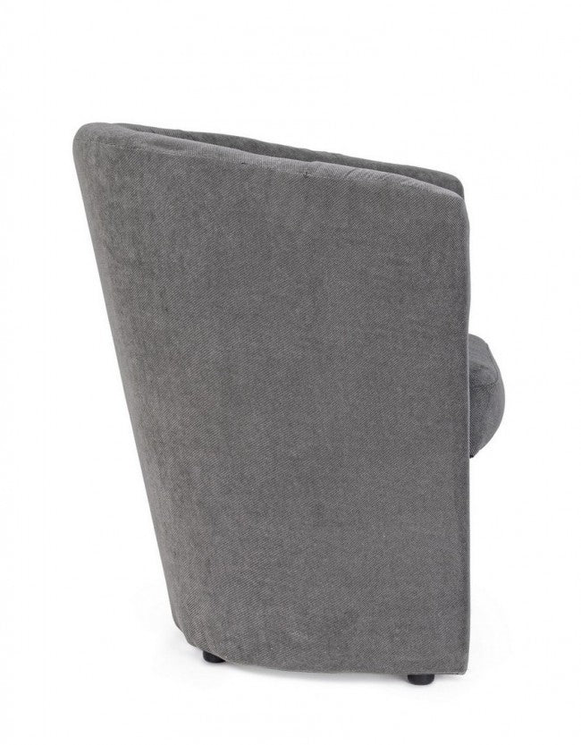 Sessel aus Holz und anthrazitfarbenem Stoff BELIZE 64,5x63x h76 cm