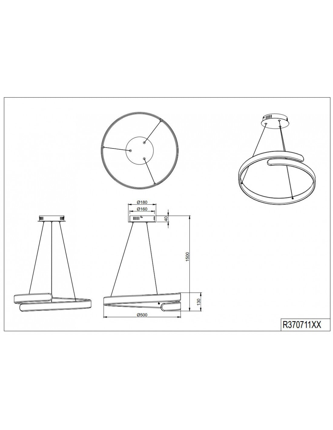 Spiral Design Suspension Led Dimmer 4000k Parma White Trio Lighting