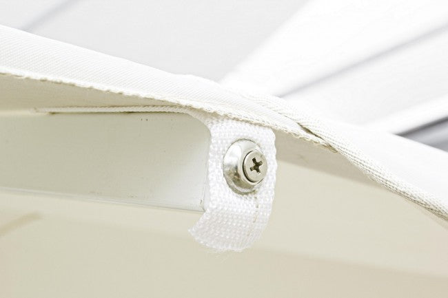 Alghero-Regenschirm aus weißem und hellgrauem Aluminium