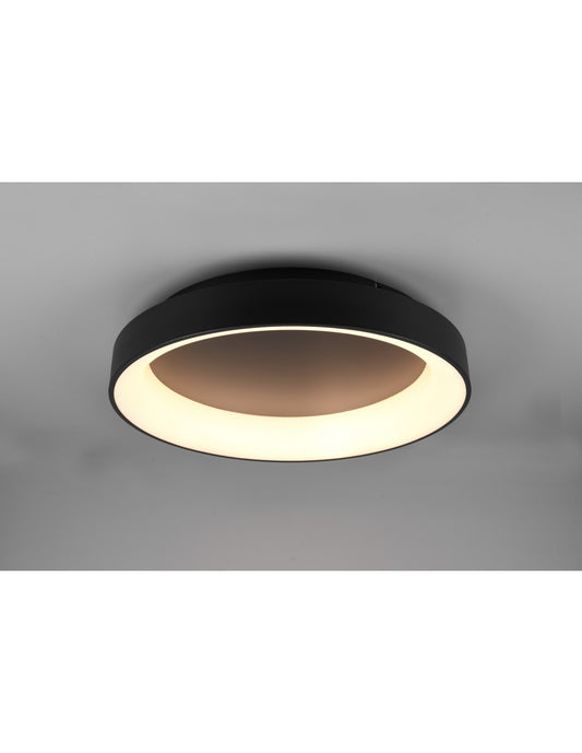 Girona LED-Deckenleuchte 48 W Dimmbar Schwarz Ø60 cm Trio Lighting