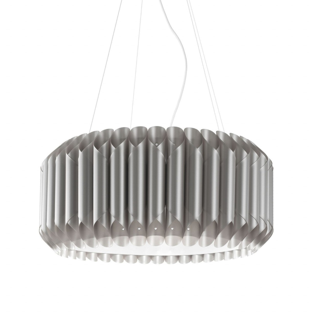 Aufhängung 3 Lichter Silber aus verchromtem Metall Cm. 60 x 31h