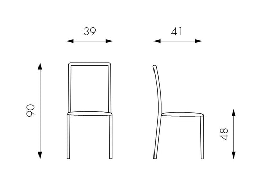 4x Stuhl aus schokoladenfarbenem Kunstleder 41x39x90h cm