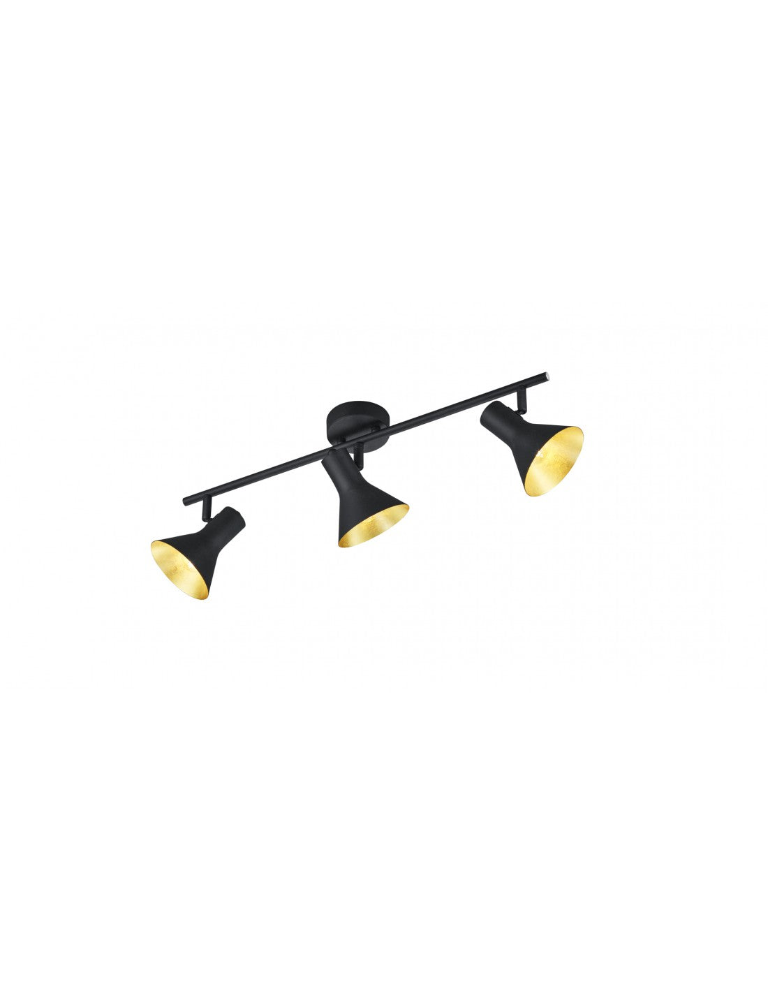 Deckenleuchte 3 Strahler E14 Nina Schwarz und Gold Trio Lighting