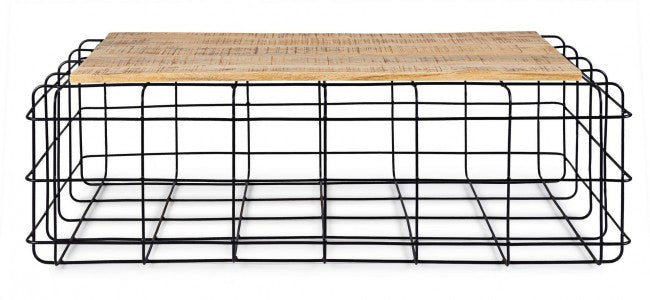 Metall rechteckiger Couchtisch aus Holz Trellis