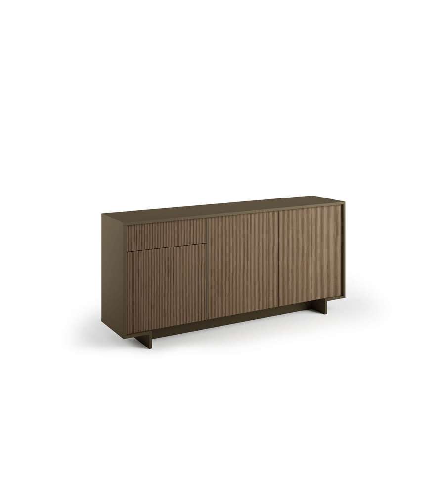 Sideboard mit 3 Türen und Schubladen in dunkel gerippter Bronze