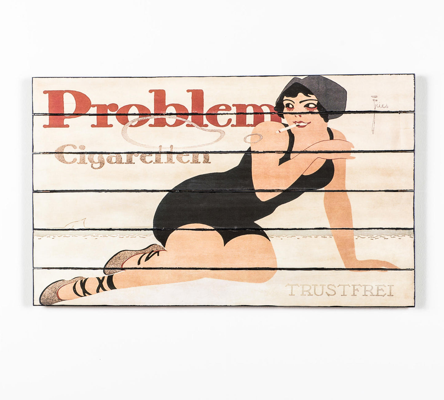 Druck auf Holz mit mehrfarbiger Leinwand 60x100 cm