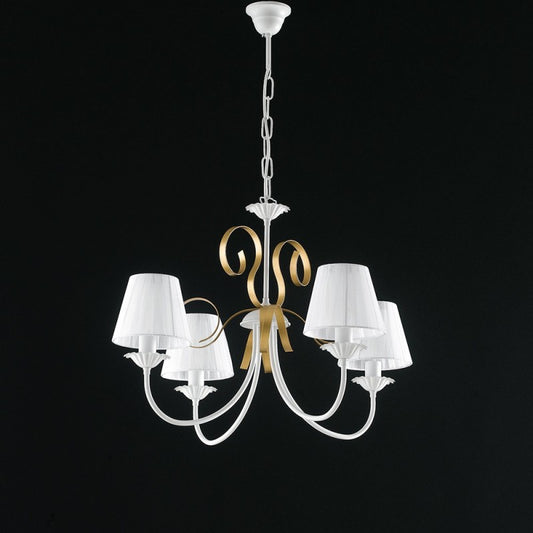 Lampenlampen Weiße Bianco shabby Oro Paralumi Bianchi vier Lichter 71x h47 cm