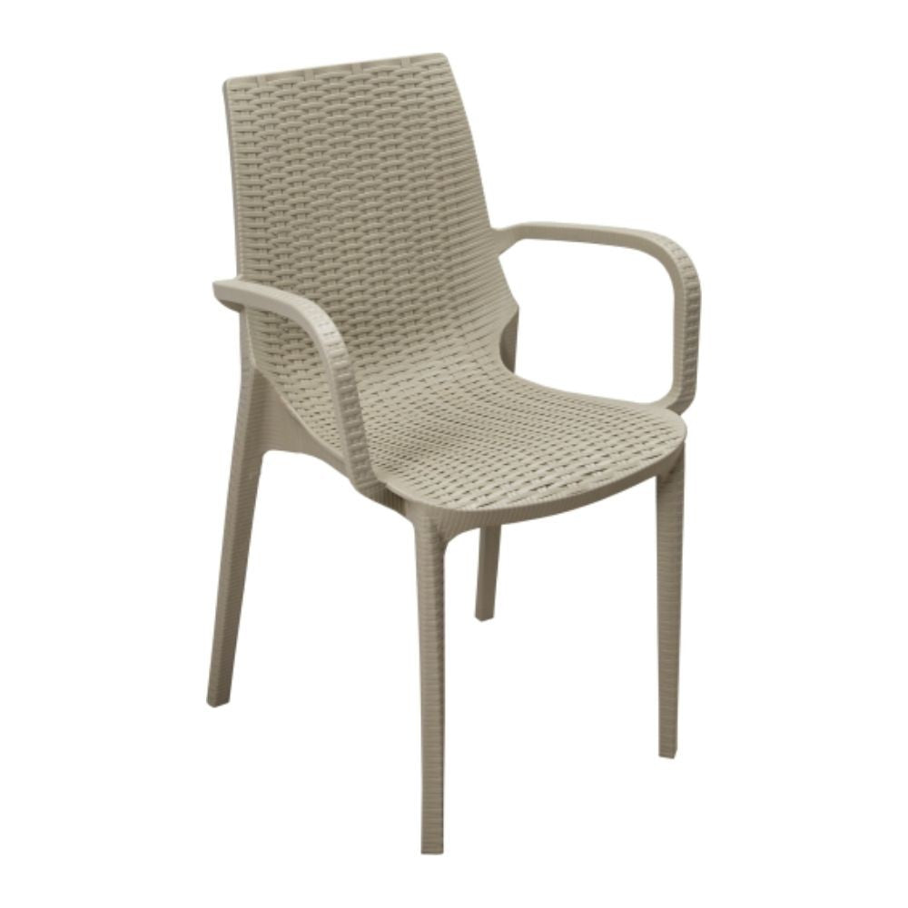 Poltroncina Nirvana polipropilene beige effetto rattan EFFEZ