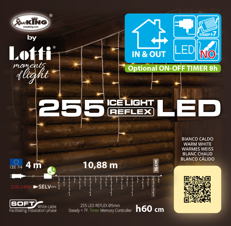 Eislicht WLED 255 LEDs 10,88 m x H60 cm