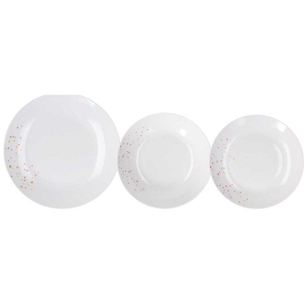 Sevizio Teller 18 Stück Dream Gold White Porzellan