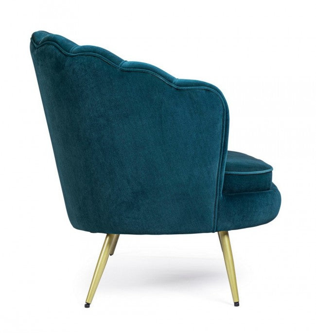 Giliola 2-Sitzer-Sofa in Blau mit Samteffekt