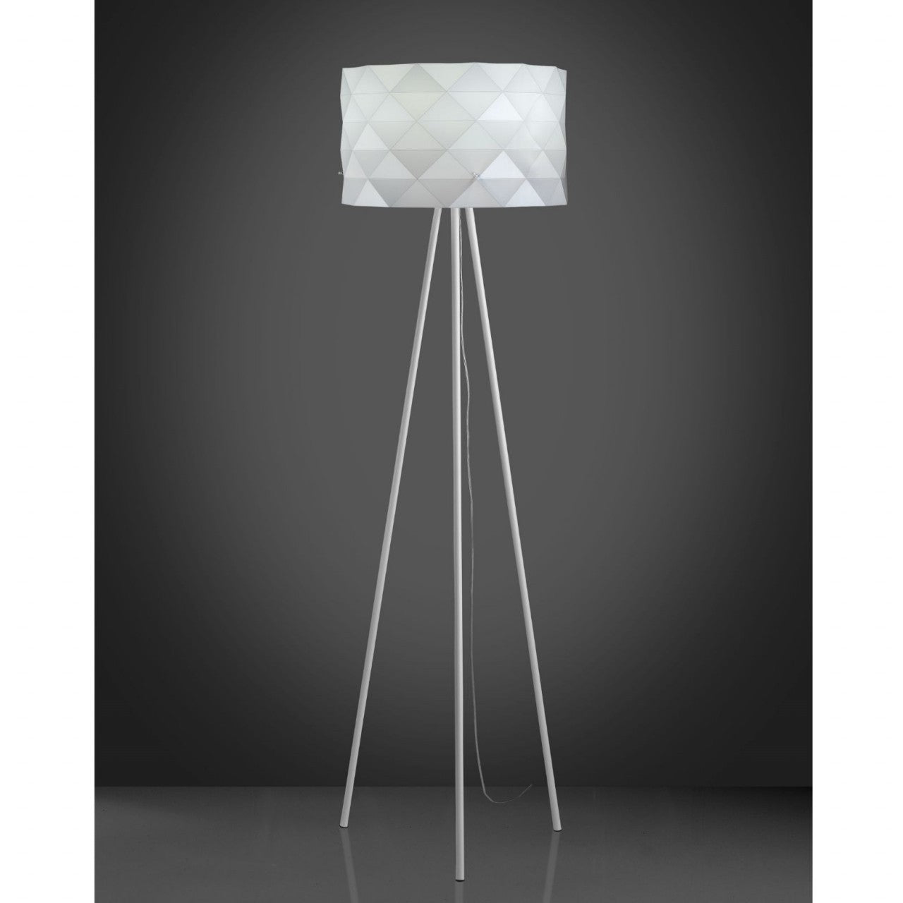Stativ-Stehlampe aus weißem Metall cm. 40 x 146h