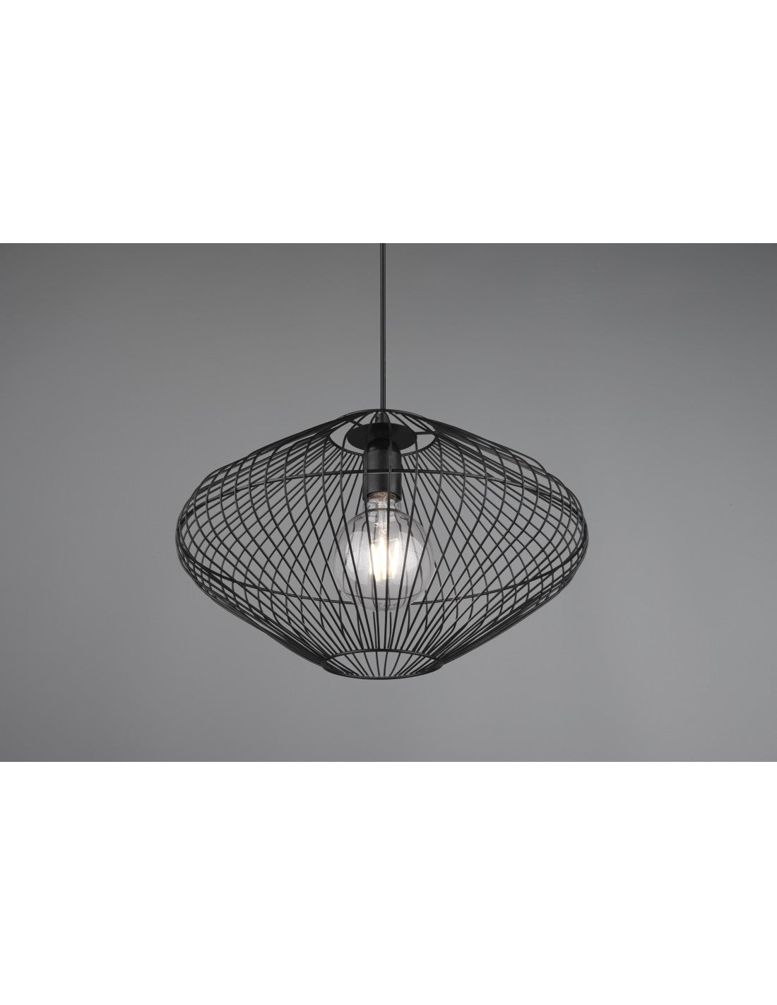 Cobain Trio Lighting Kronleuchter mit Käfigaufhängung aus schwarzem Metall