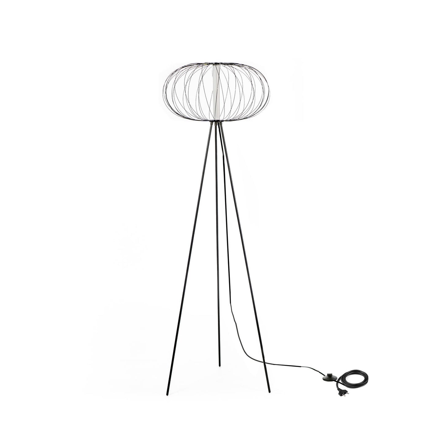 Stahlbodenlampe mit schwarzer Lucido 50x50x150h-cm-Paralumen