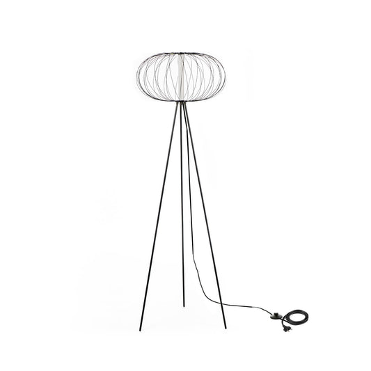 Stahlbodenlampe mit schwarzer Lucido 50x50x150h-cm-Paralumen