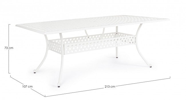 Ivrea weißer rechteckiger Außentisch 107x213 cm