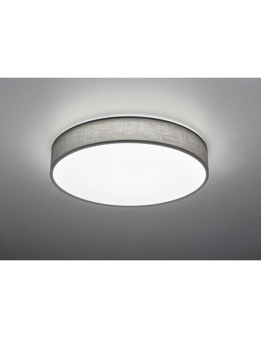 LED-Deckenleuchte mit Stofflampenschirm Lugano Grey Ø60 cm Trio Lighting