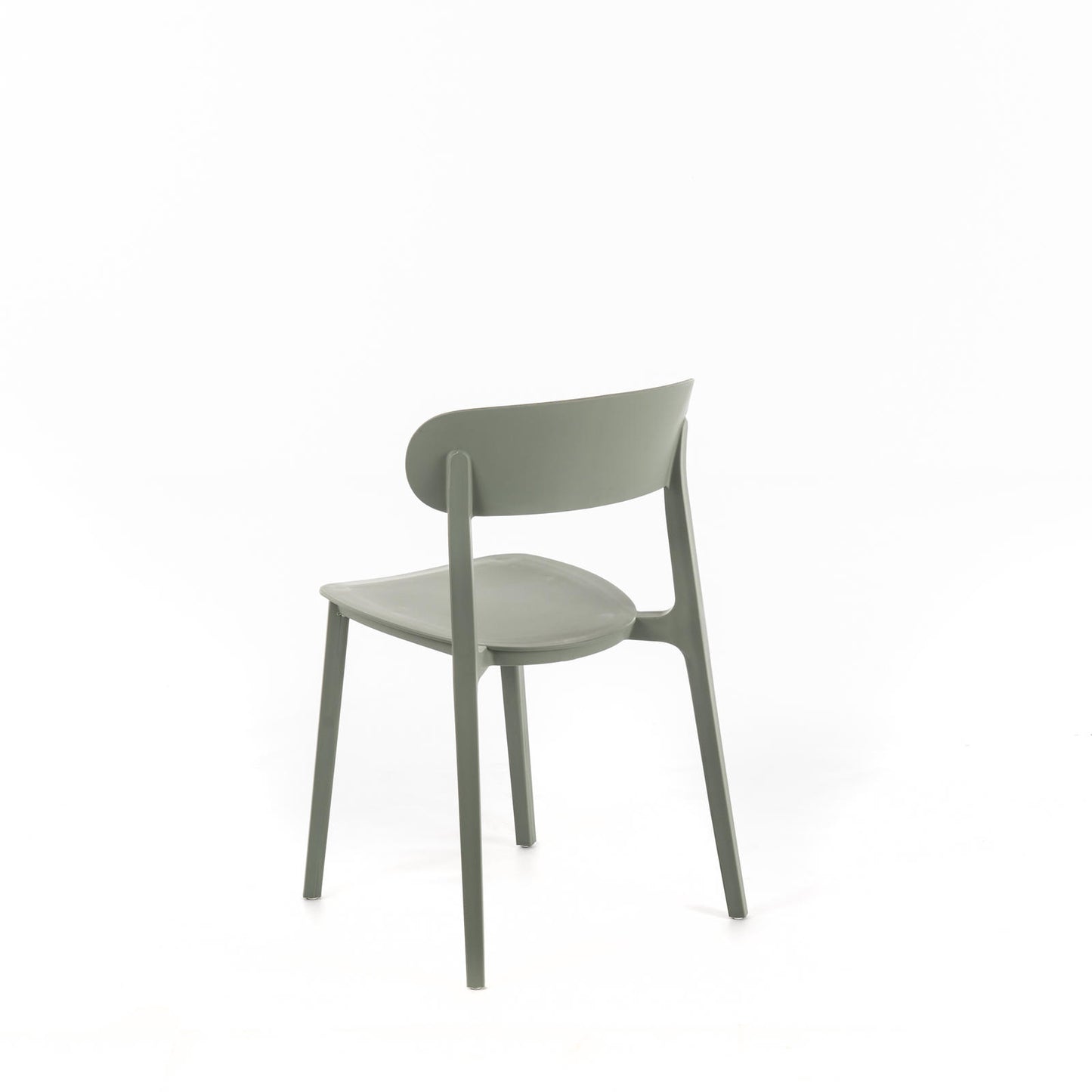 2x Stuhl aus hellgrauem Polypropylen 48x52x77,5h cm