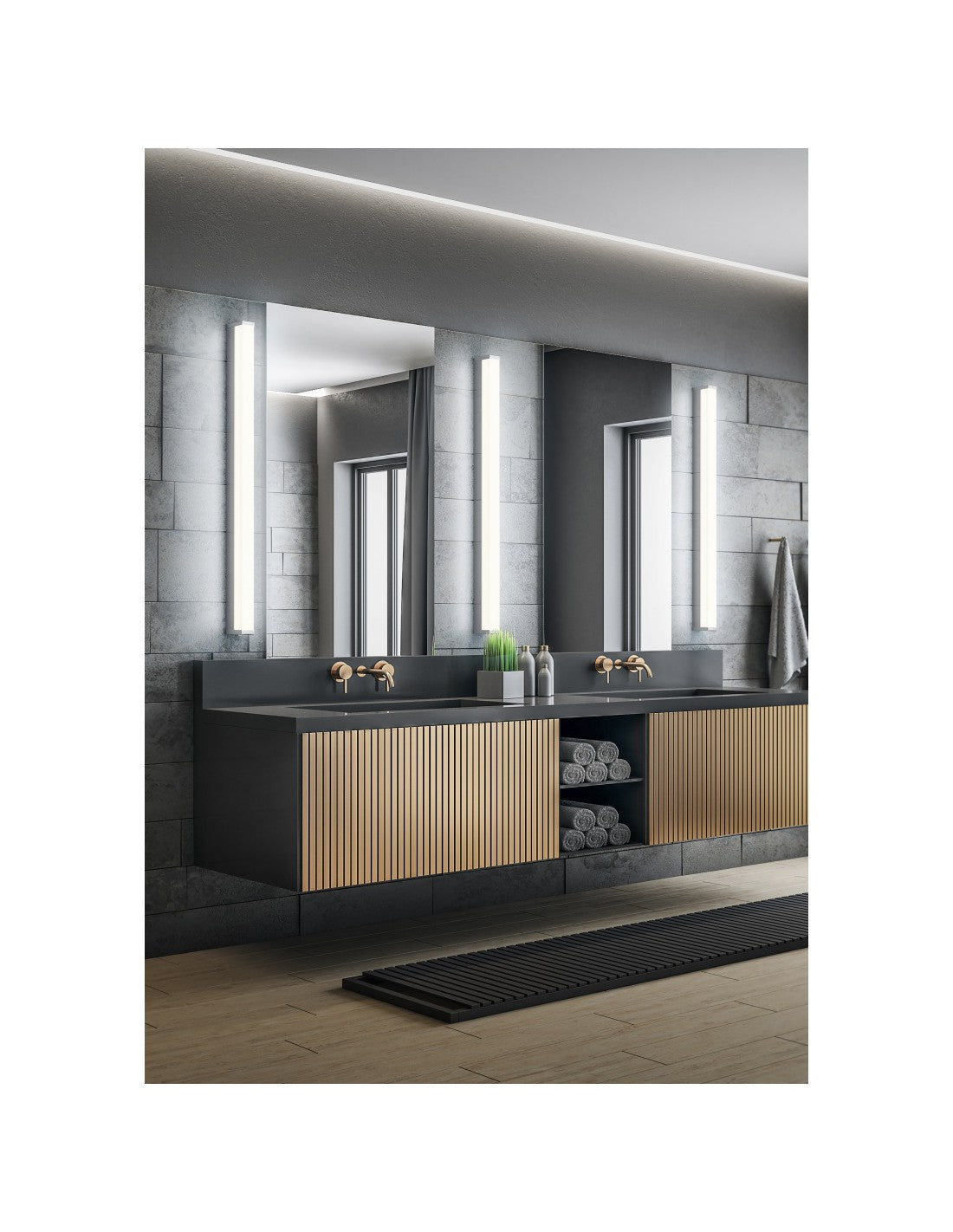 Rechteckige LED-Badezimmerwandleuchte 20 W Fabio Cromo IP44 Trio Lighting