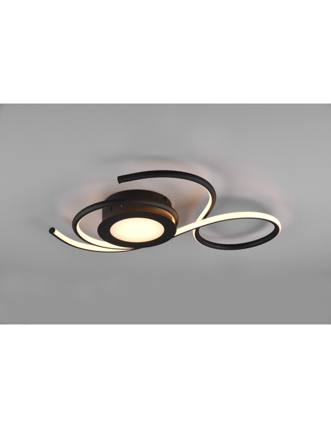 Applizierte schwarze Deckenleuchte, modernes Design, LED-Dimmer, Jive Trio Lighting