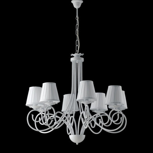 Glühbirner aus Shabby Paralumin-Paralumin-Paralüsse 8 Leuchten 67x h68 cm
