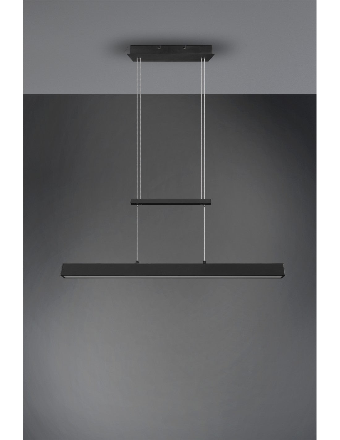 Aufhängung Paros Doppellicht Led Dimmbar Schwarz L90 cm Trio Beleuchtung
