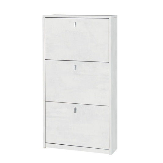 Scarpiera slim rettaspazio drei ante Bianco Oxido 63x18x h117 cm