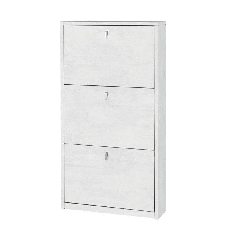 Scarpiera slim rettaspazio drei ante Bianco Oxido 63x18x h117 cm