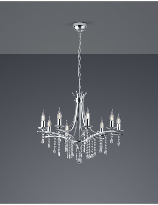 Lampadarium 8 Luci Design Contemporary Lucewal Chrom Trio Lighting