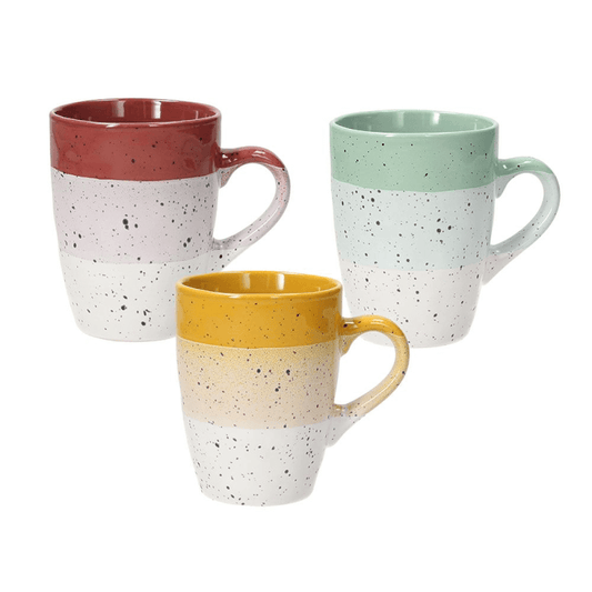 Set mit 6 Tassen, 260 cm³, mehrfarbig, aus Steingut