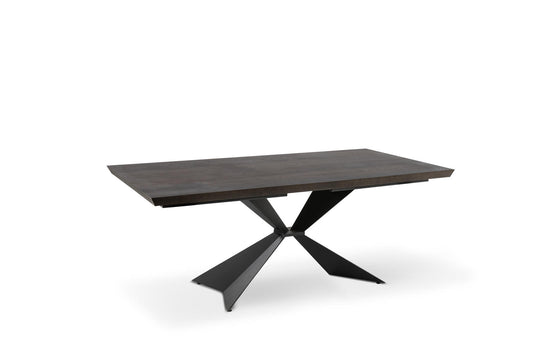Ausziehbarer Tisch mit Platte aus wärmebehandelter Eiche, furniert, 200/300 x 100 x 76 cm