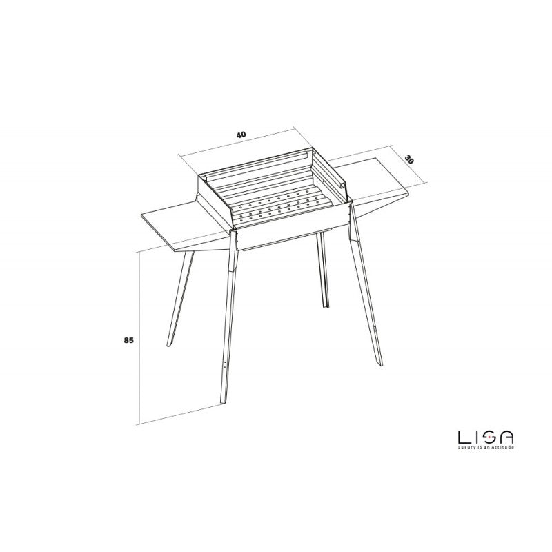 Barbecue Etna mini Gartenterrasse aus Stahl 102 x 55 x 85 h cm